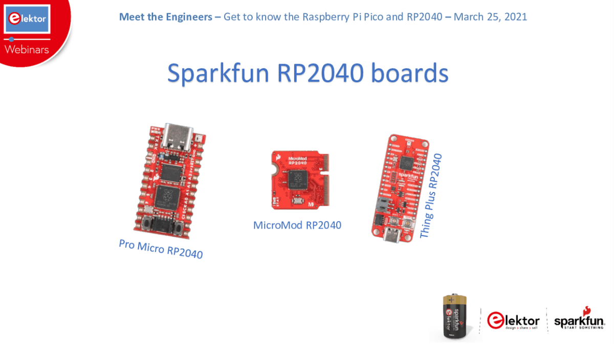 All the RP2040 SparkFun boards