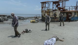 the walking dead zombies on the beach season 10 premiere