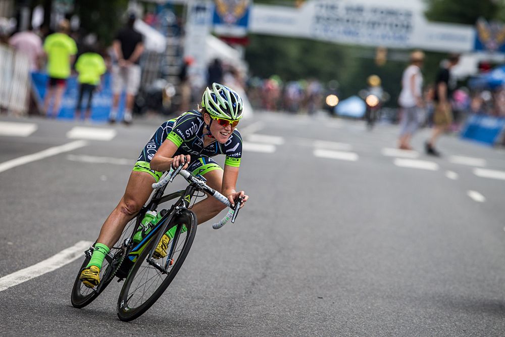 Lauren Stephens (TIBCO) keeps a gap on the field