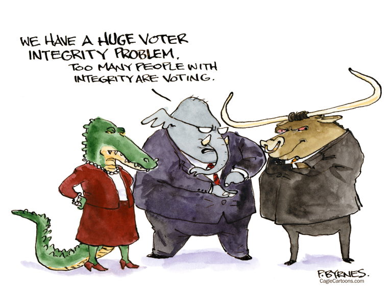 Political Cartoon U.S. gop voter suppression