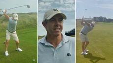 Rory McIlroy pictured playing Royal Birkdale ahead of the 154th Open Championship