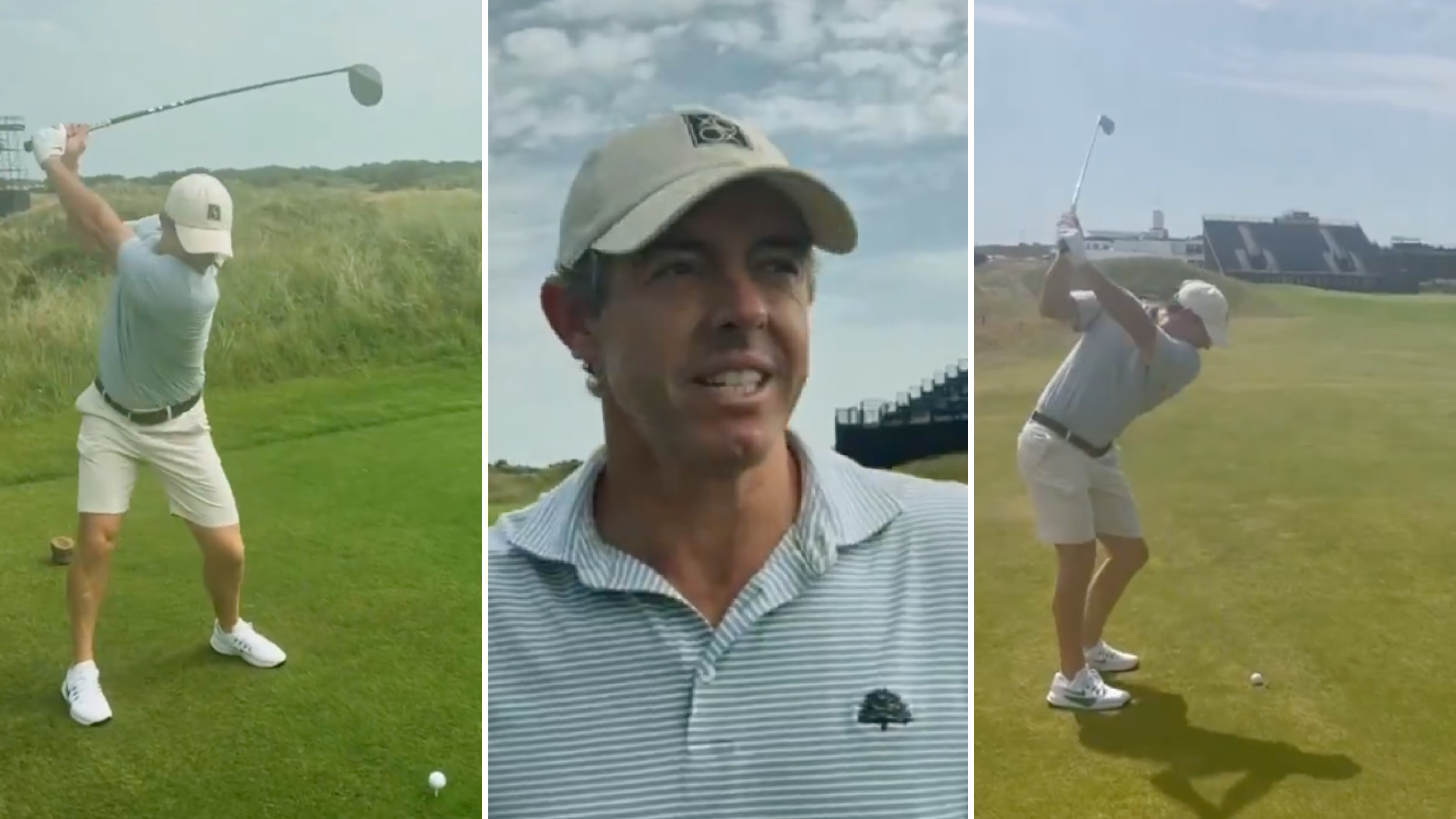 Rory McIlroy pictured playing Royal Birkdale ahead of the 154th Open Championship