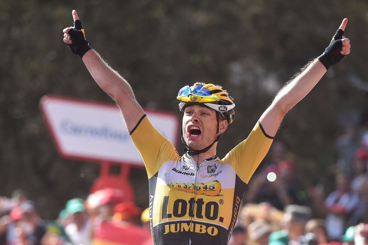 Bert-Jan Lindeman (LottoNl-Jumbo) celebrates his stage 7 win