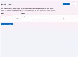 Select key for remapping