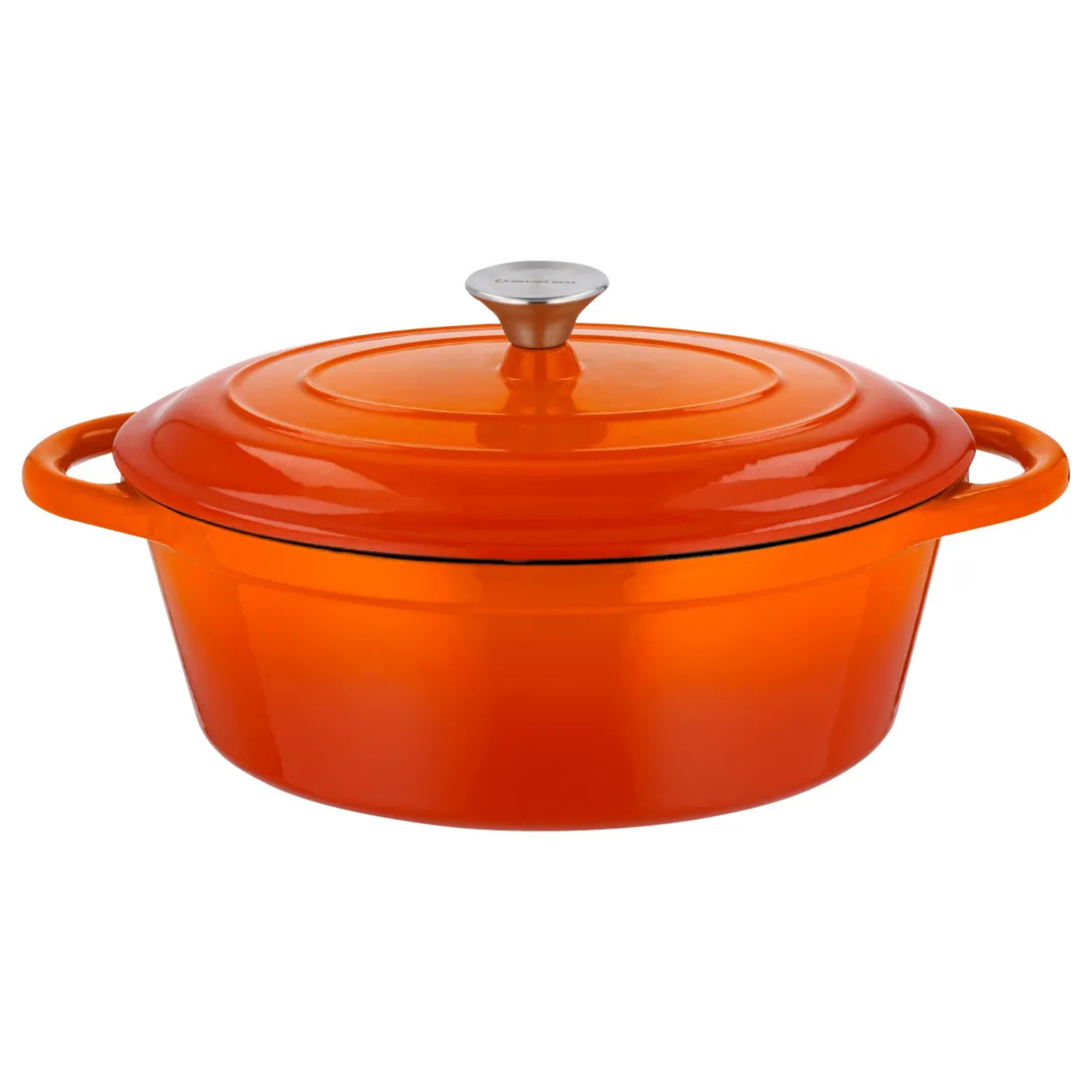Silvercrest 4.7L Cast Iron Casserole Dish - Orange