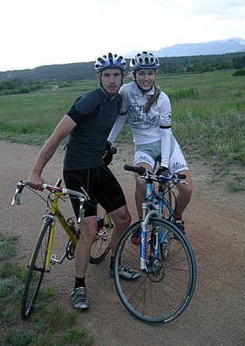 Niki with Daniel from SRM on a ride in Colorado