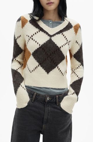 Argyle V-Neck Sweater