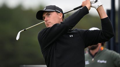 Jordan Spieth takes a shot during The Open