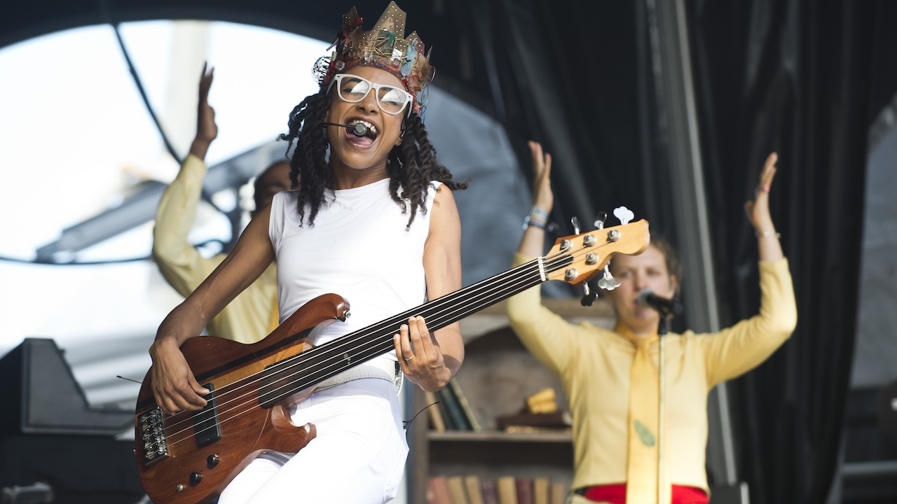 Esperanza Spalding performs on stage during Day 1 of Cruilla Festival at Parc del Forum in Barcelona, Spain on July 8, 2016