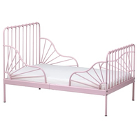 MINNEN Ext Bed Frame with Slatted Bed Base, Light Pink | £129.00 at IKEA