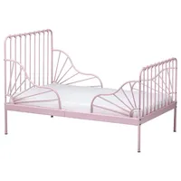 MINNEN Ext Bed Frame with Slatted Bed Base, Light Pink | £129.00 at IKEA