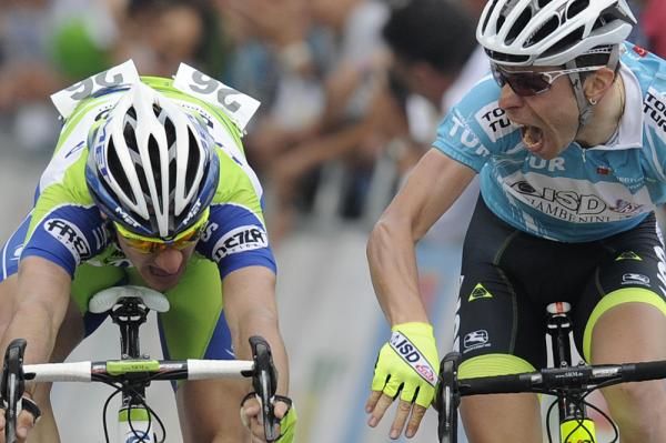 Visconti was not pleased with the sprint