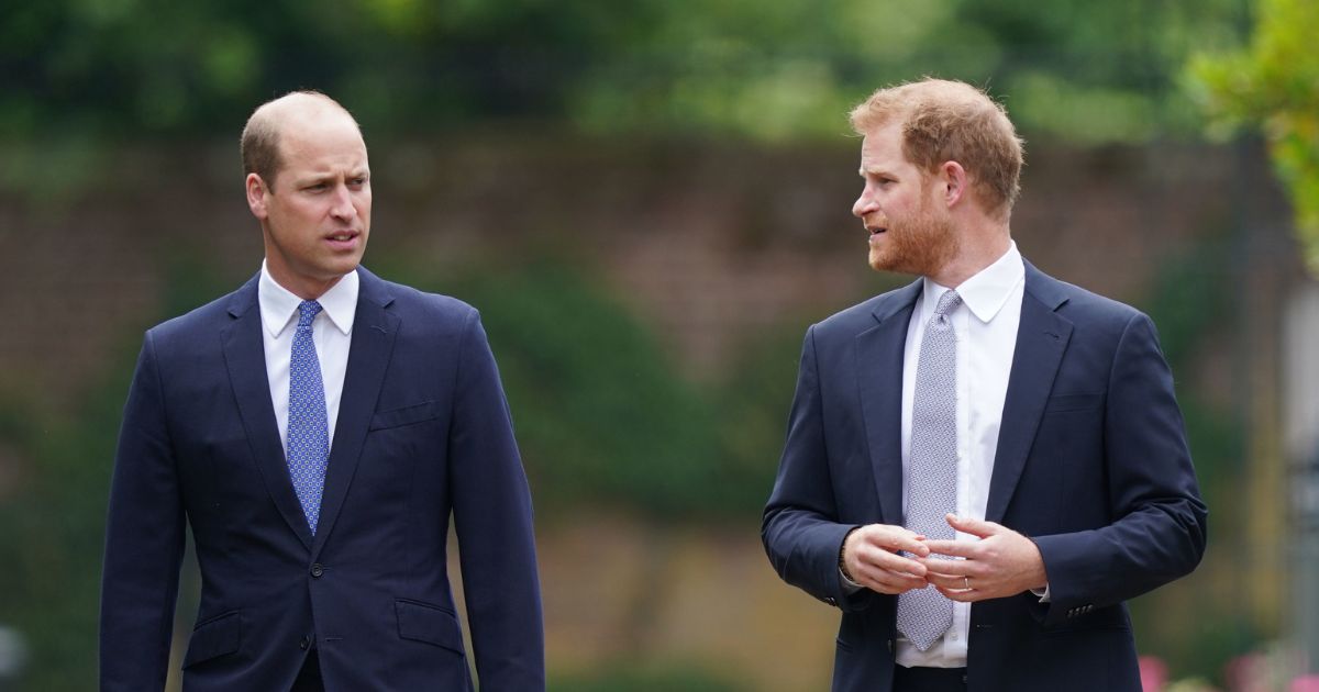 Prince William and Prince Harry at Kensington Palace in 2021