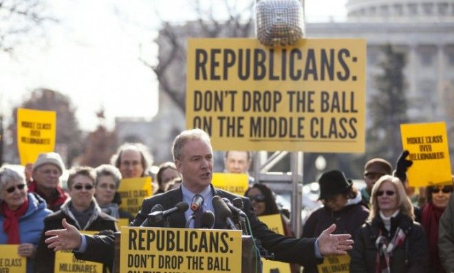 Rep. Chris Van Hollen (D-Md.) speaks during a press conference on the fiscal cliff on Dec. 28. 