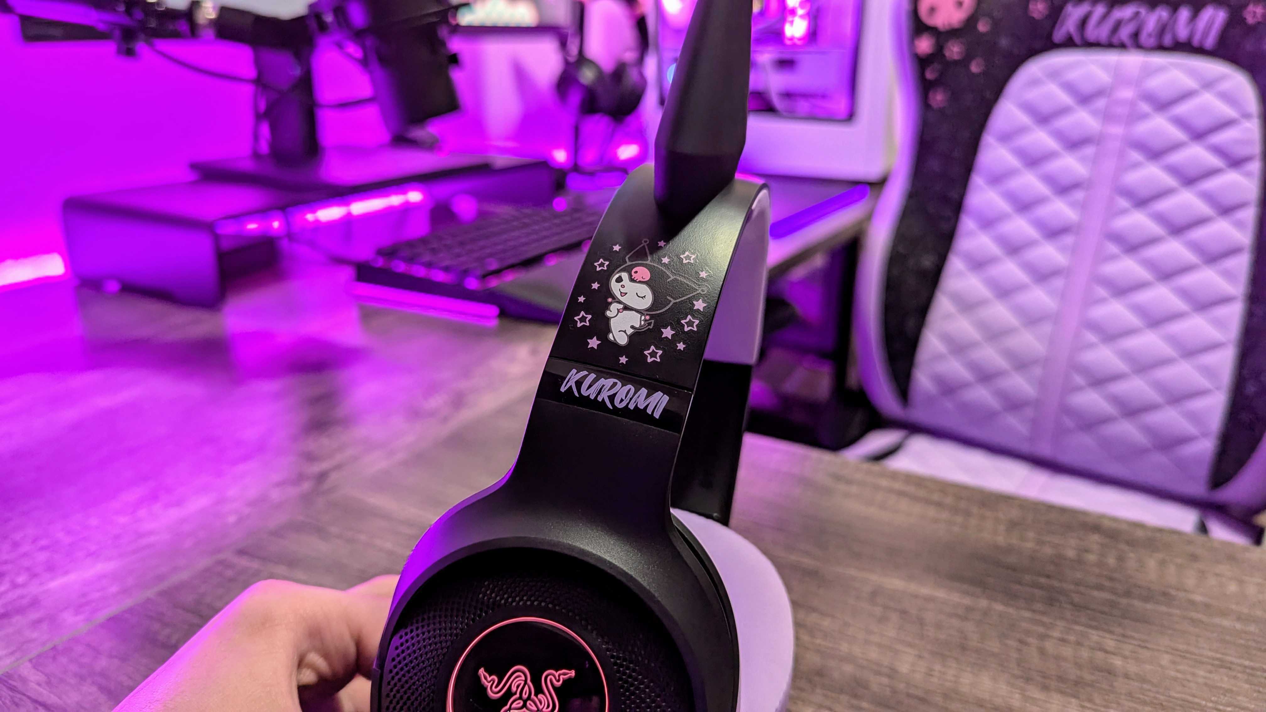 The Razer Kraken Kitty V2 BT Kuromi Edition.