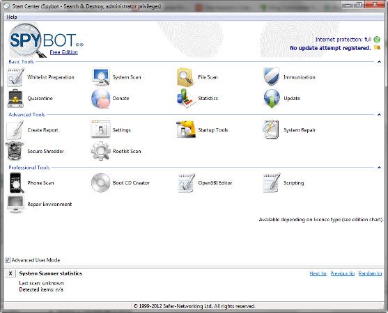 spybot search and destroy free download old version