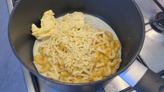 Air fryer mac and cheese balls being made by the author