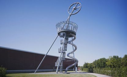 The Vitra Slide Tower, unveiled to coincide with the latest edition of Design Miami/ in nearby Basel, doubles as a viewing platform and refined helter-skelter