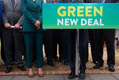 Green New Deal sign.