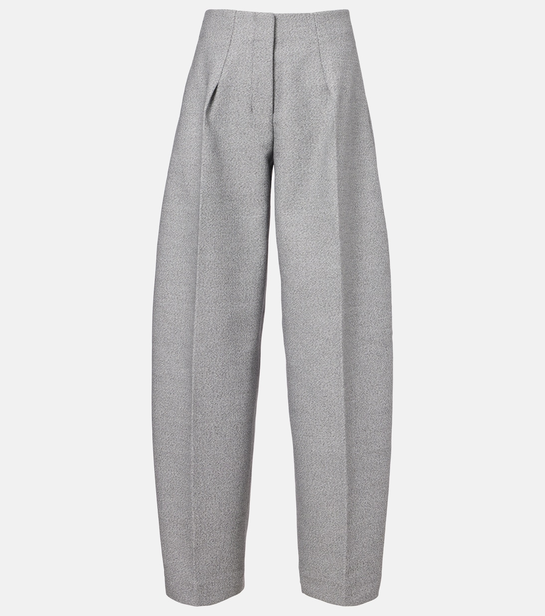Curvo Cotton and Wool Wide-Leg Pants in Grey - Jacquemus
