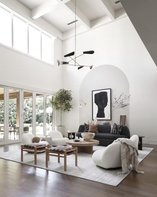White modern living room