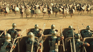 A battle scene from 2004 movie Troy.