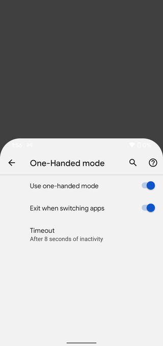 Android 12 One Hand Mode Settings