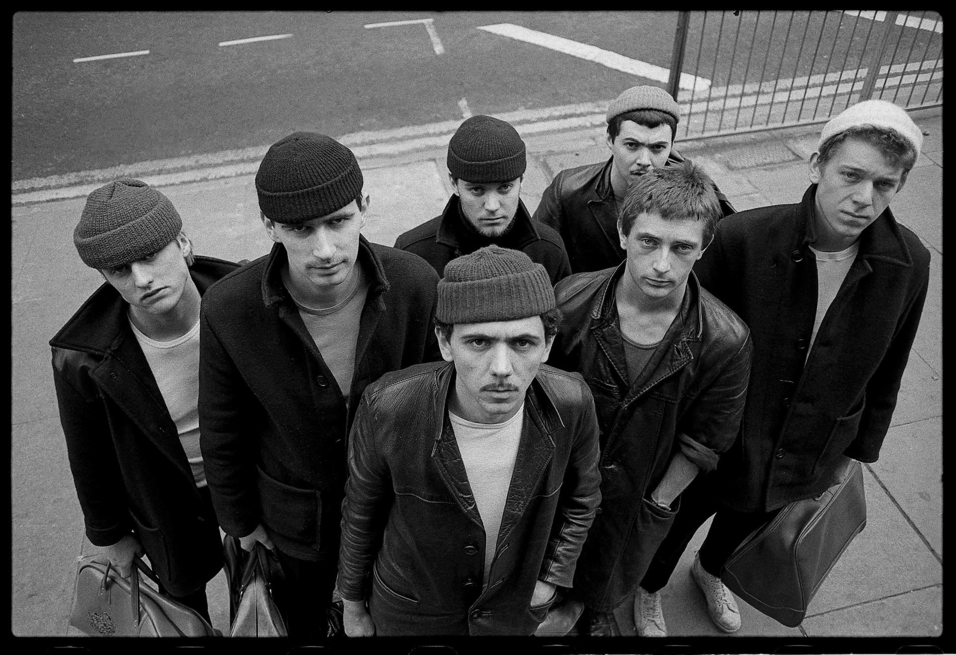 BIRMINGHAM, ENGLAND - 1st MARCH: Photo of DEXYS MIDNIGHT RUNNERS, Dexys Midnight Runners posed in Birmingham in March 1980. Lead singer Kevin Rowland at front.