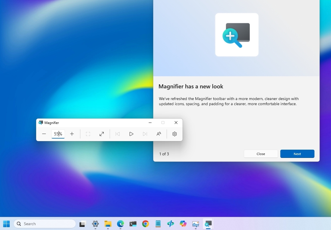 Magnifier toolbar new interface update.