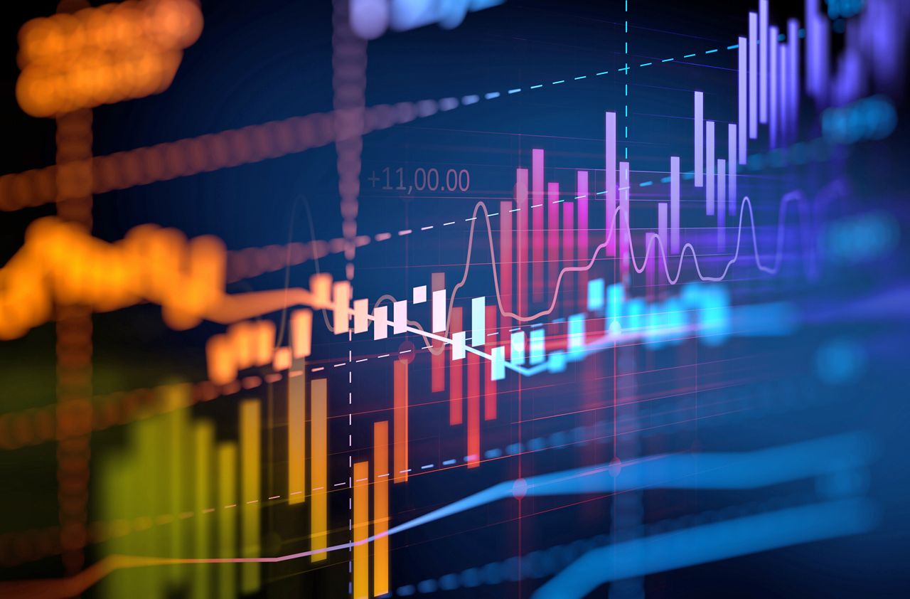 financial graph on technology abstract background represent financial crisis,financial meltdown