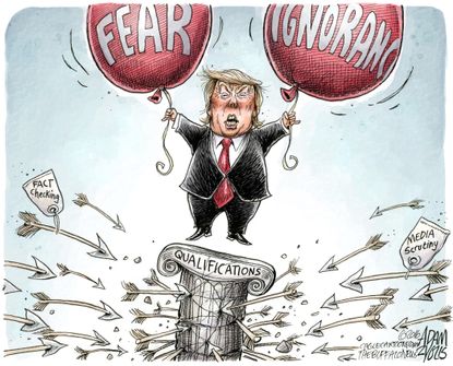 Political Cartoon U.S. trump 2016