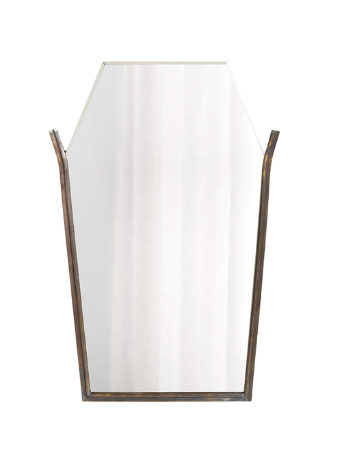 Peutre Antique Brass Wall Mirror by Jeremiah Brent