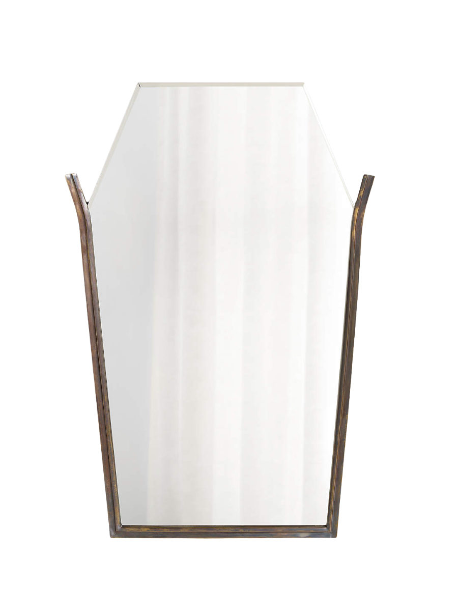 Peutre Antique Brass Wall Mirror by Jeremiah Brent