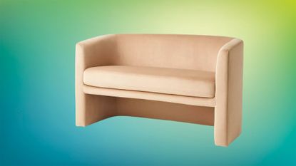 light brown loveseat