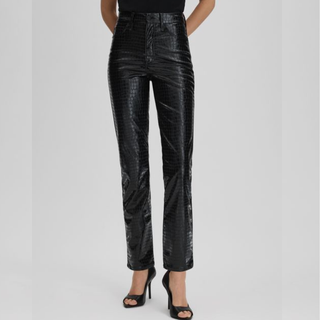 Good American slim-fit faux leather jeans