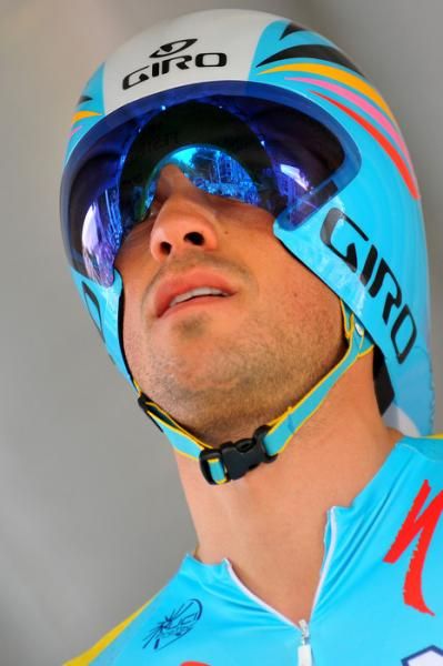 Alberto Contador (astana) on the start ramp