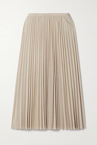 Pleated Shell Midi Skirt