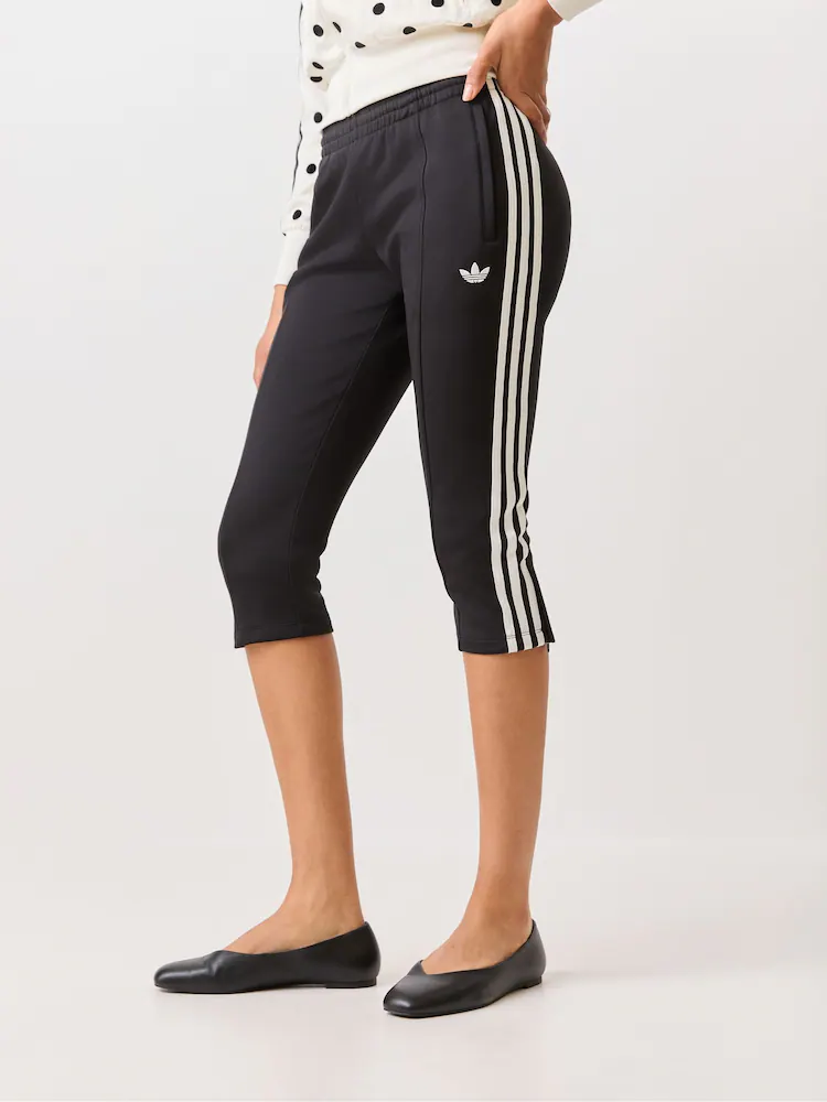 A pair of Adidas black capri pants.