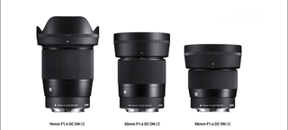 Three Sigma DC DN Contemporary lenses for Nikon Z mount; 16mm F1.4, 30mm F1.4 and 56mm F1.4