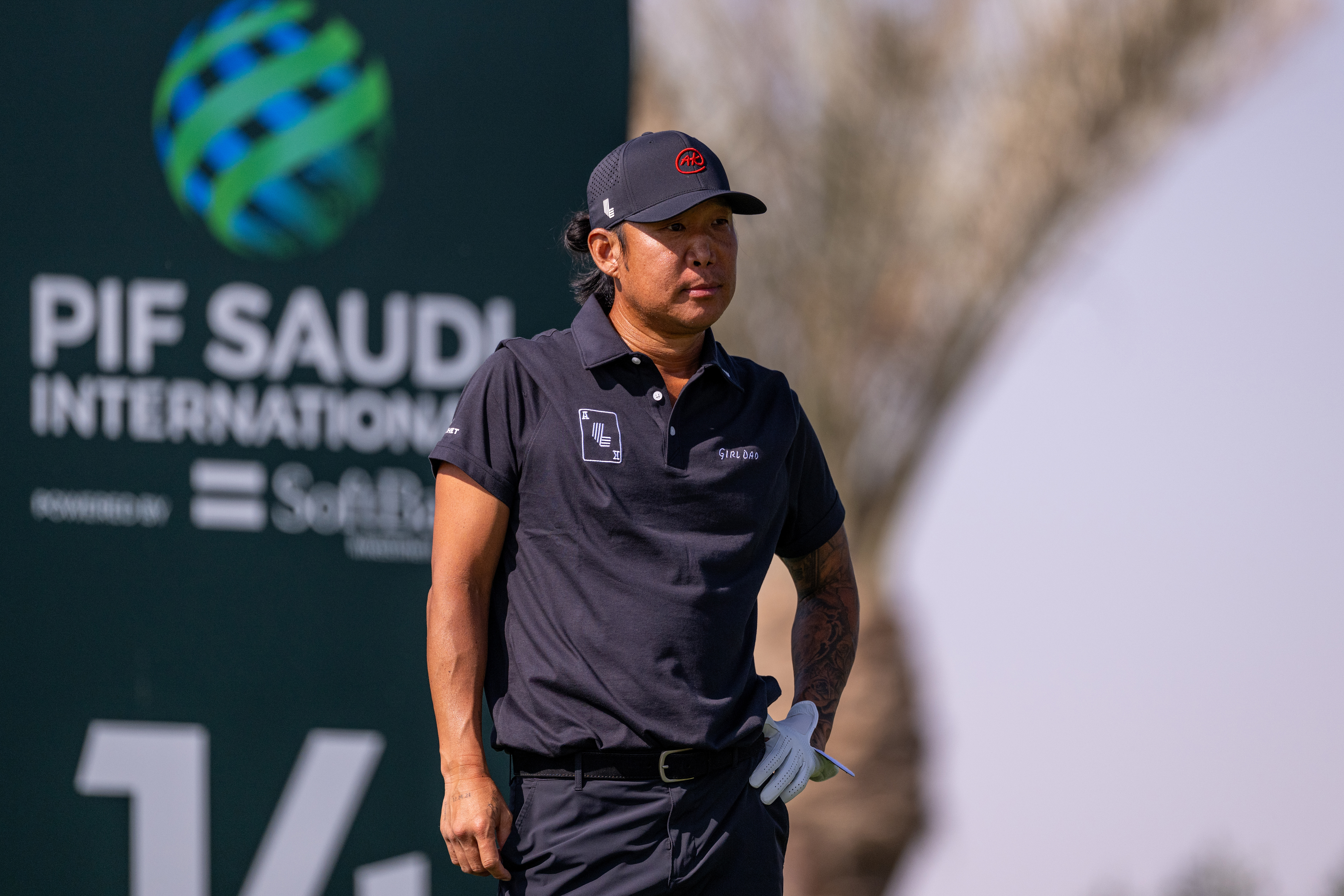 Anthony Kim looks on during round two of the 2025 PIF Saudi International