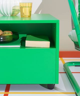 A bright green console table from IKEA