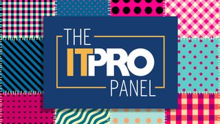 The ITPro Panel logo on top of a pathwork quilt
