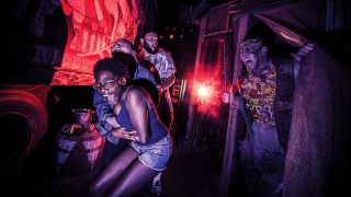 guests scared at Halloween Horror Nights