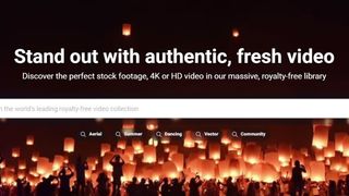 Homepage of Shutterstock, one of the best stock video sites, featuring an image of Chinese lanterns