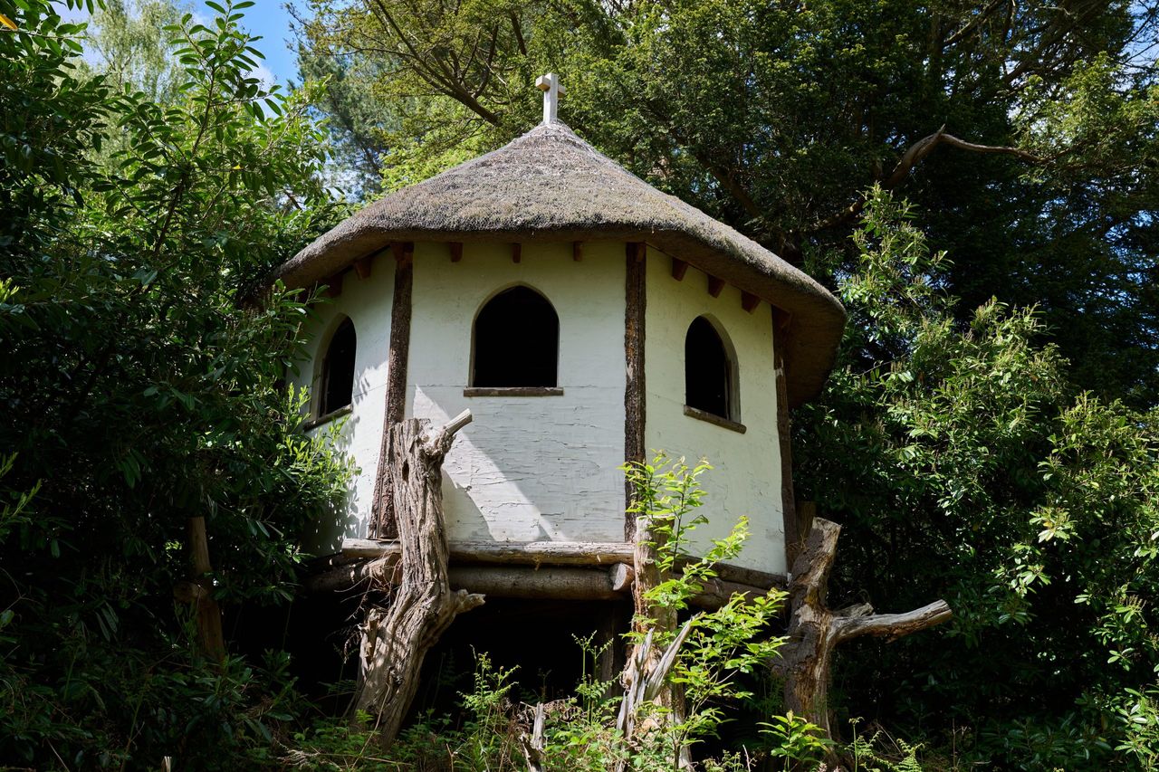 The hermitage in the 18th century garden at Painshill Park in Cobham, Surrey.