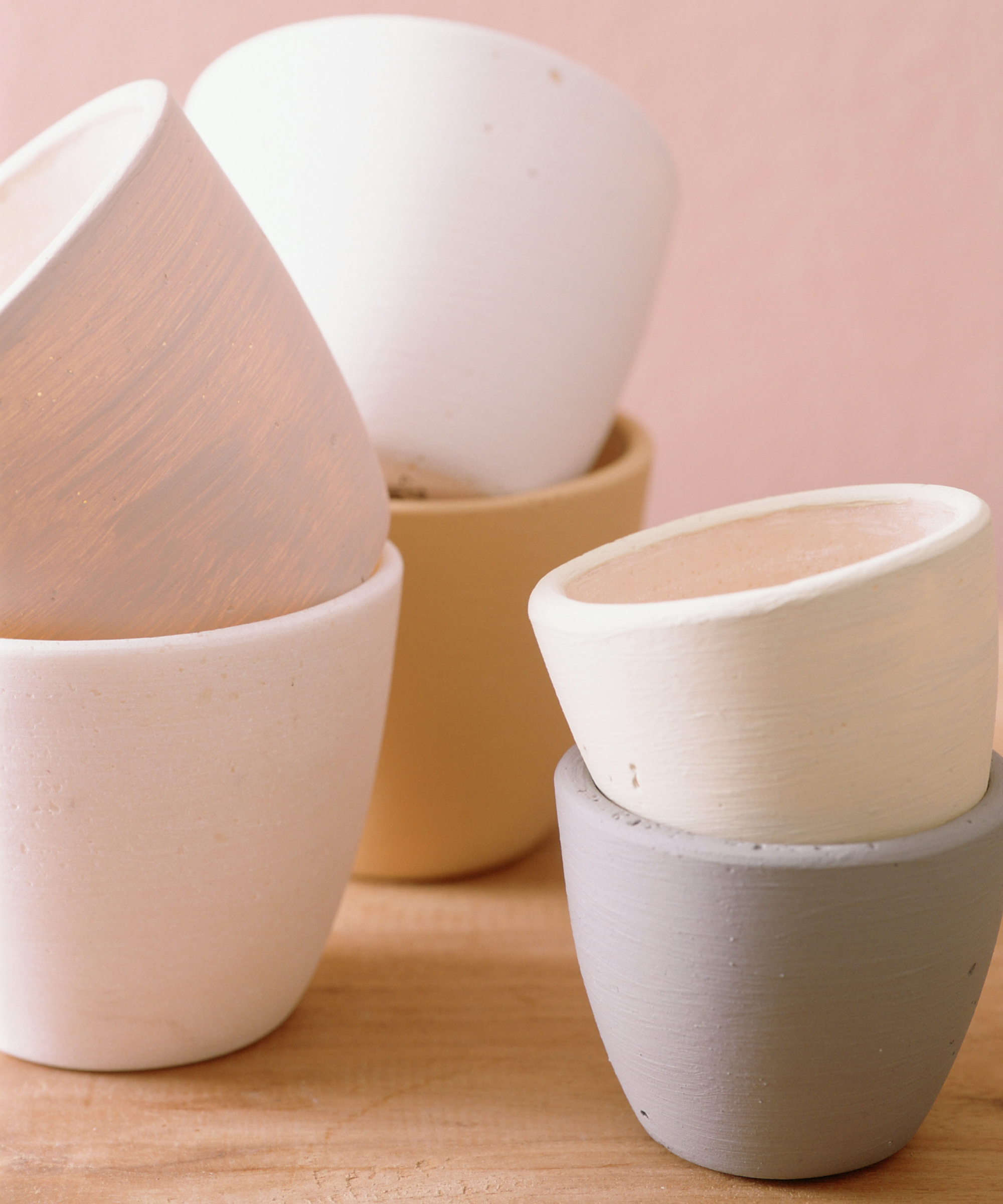 Painted flower pots with chalk finish