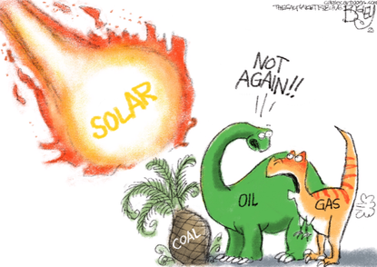 Editorial Cartoon U.S. solar power fossil fuels
