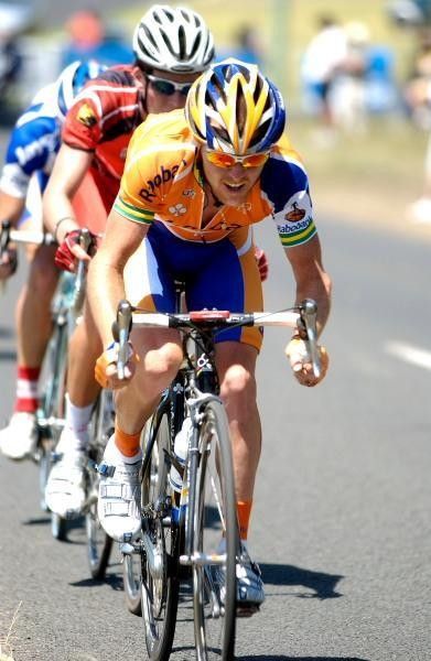 Driving the break in race two of the Jayco Bay Classic criterium series in Portarlington.