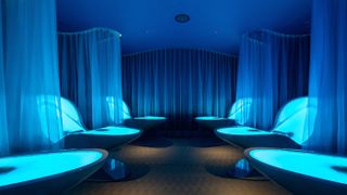 The deep relaxation room, inspired by Japanese sleep pods