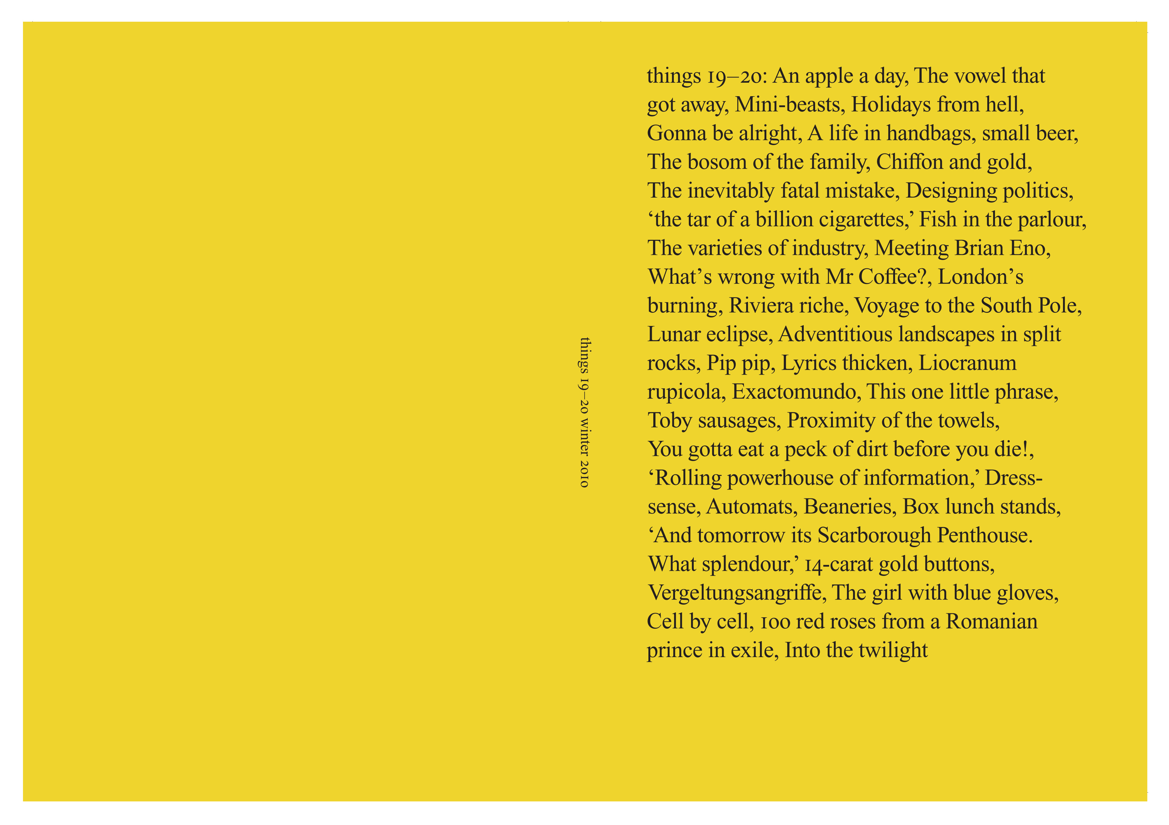 things magazine issue 19-20, 2010